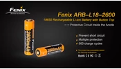 Fenix 18650 2600 mAh Tölthető Akkumulátor (Li-Ion)