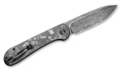 CIVIVI Button Lock Elementum Damascus Carbon Fiber Zsebkés