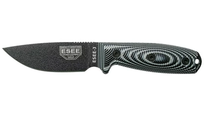 ESEE 3 Fekete Penge Szürke-Fekete G10 Outdoor EDC Kés