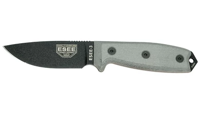 ESEE 3 Fekete Penge Szürke Micarta Outdoor EDC Kés