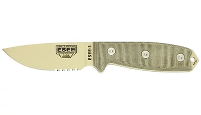 ESEE 3 Desert Penge 1/2 Serrated Szürke Micarta Outdoor Kés