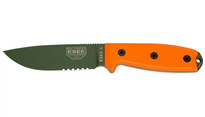 ESEE 4 Zöld 1/2 Serrated Penge Zöld Micarta Outdoor kés