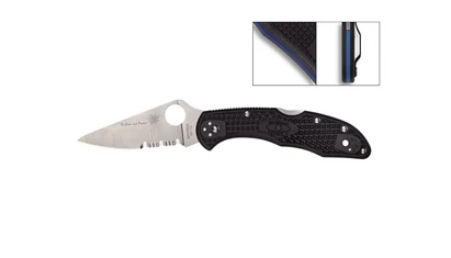 Spyderco DELICA 4 THIN BLUE LINE COMBO C11FPSBKBL EDC Zsebkés