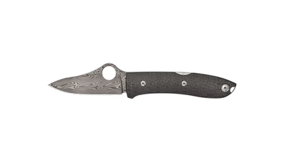 Spyderco SPYOPERA CARBON FIBER THOR DAMASCUS C255CFPD EDC Zsebkés