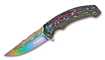 Böker Magnum Rainbow Flaming Skull zsebkés