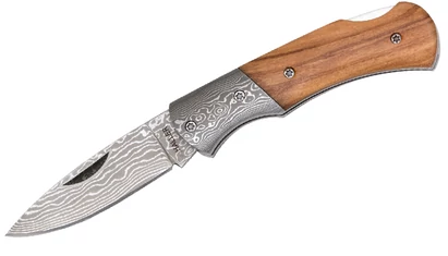 Haller Damast Olivewood Drop Point Zsebkés