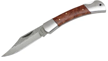 Haller Damast Clip Point Burlwood Outdoor Zsebkés