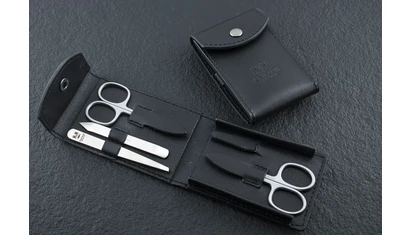NN Knives Manikűrkészlet Optim Fekete Bőr Modern