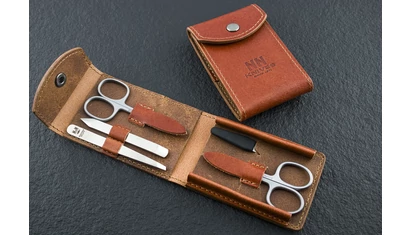 NN Knives Manikűrkészlet Optim Barna Bőr Modern