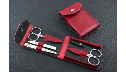 NN Knives Manikűrkészlet Optim Piros Bőr Modern