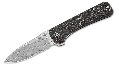 QSP Hawk Damascus Copper Foil Carbon Fiber Damaszk Zsebkés