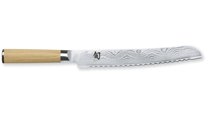 KAI Shun Classic White kenyérvágó kés 23 cm-es damaszk