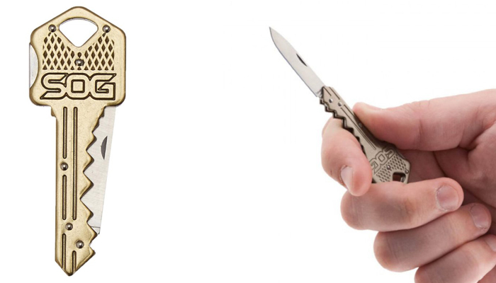 SOG Key Knife Brass kulcstartó zsebkés